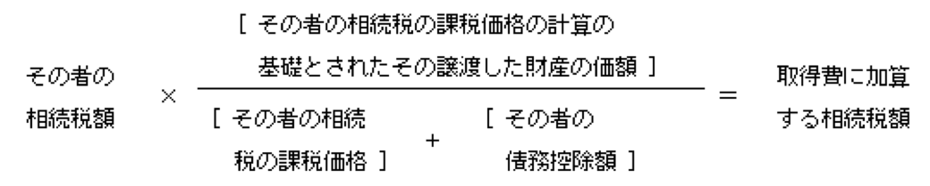 取得費加算の特例　算式